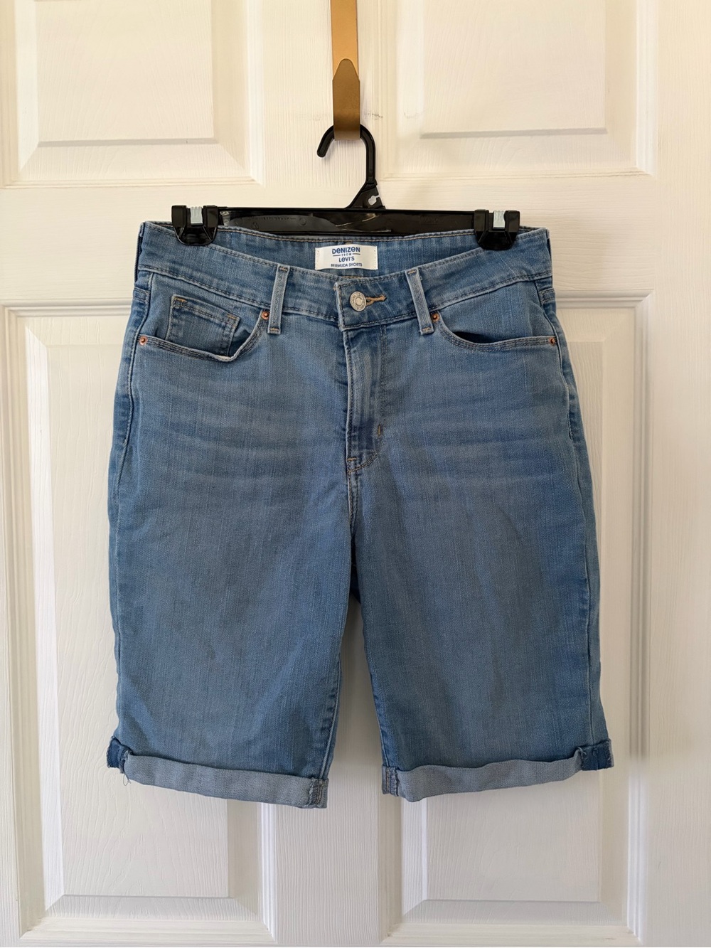Denizen by Levis Light Blue Rolled-Cuff Denim Bermuda Shorts